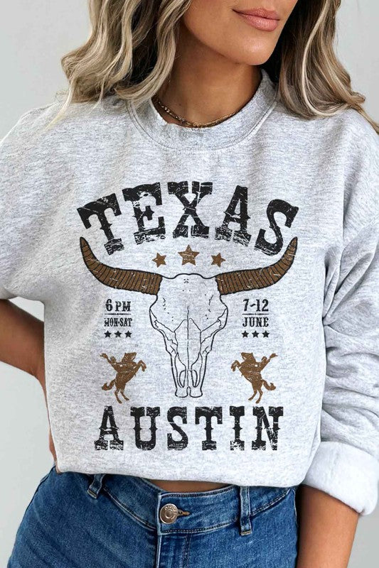 TEXAS AUSTIN WESTERN GRAPHIC SWEATSHIRT